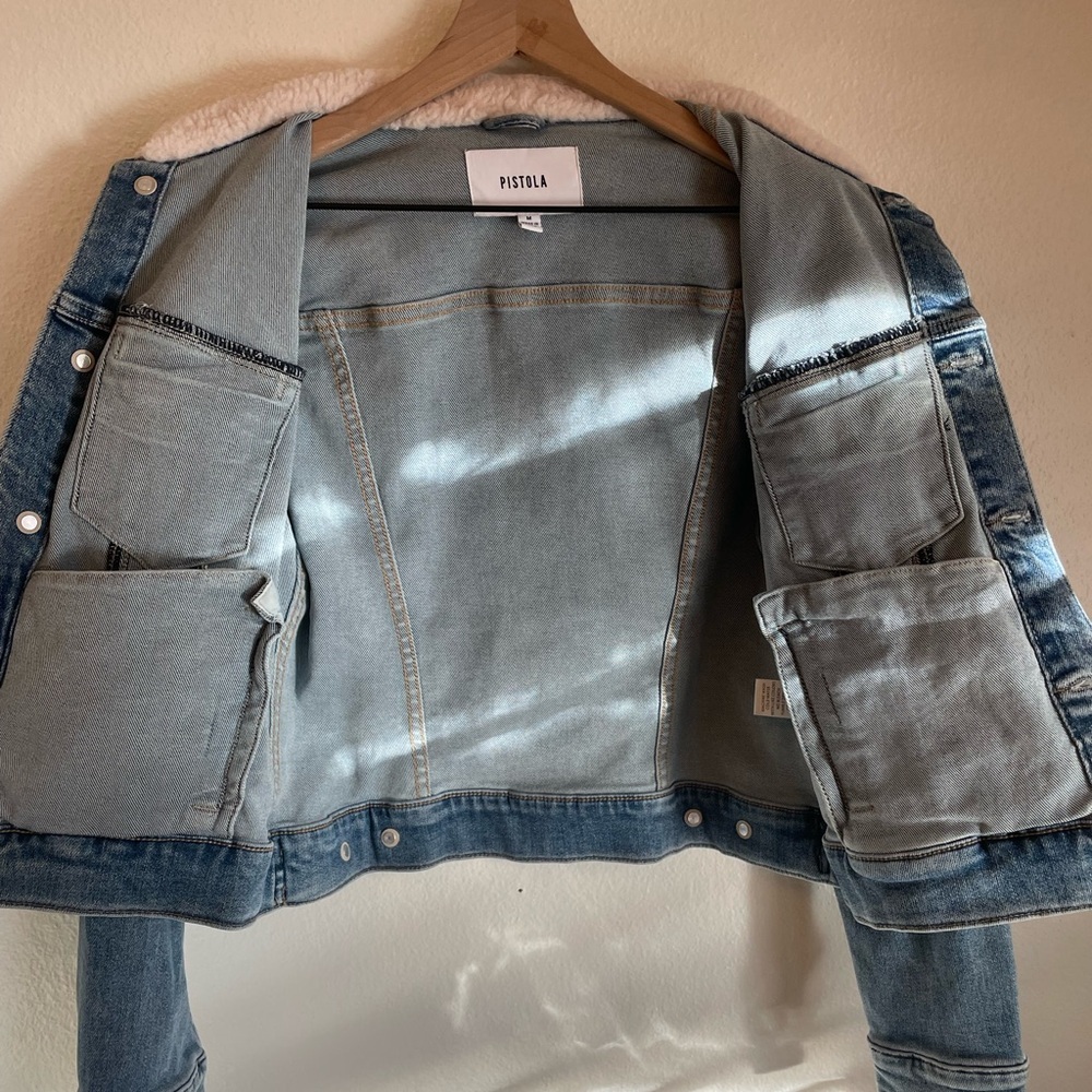 Pistola Denim Sherpa Collared Jacket Size M - Picture 5 of 7